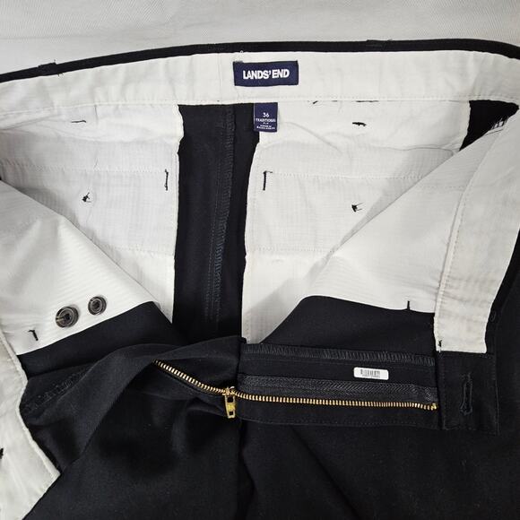 Lands' End Traditional Fit Plain Front Cuffed Chino Pants Men's Size 36 - Picture 8 of 10